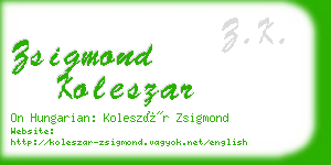 zsigmond koleszar business card